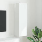 Meuble TV Suspendu Colonne Effet Béton - 100 cm-Mon Meuble TV-Blanc brillant-30 x 31 x 100 cm-1-65