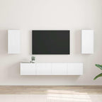 Meuble TV Suspendu Colonne Effet Béton - 100 cm-Mon Meuble TV-Blanc brillant-30 x 31 x 60 cm-2-14