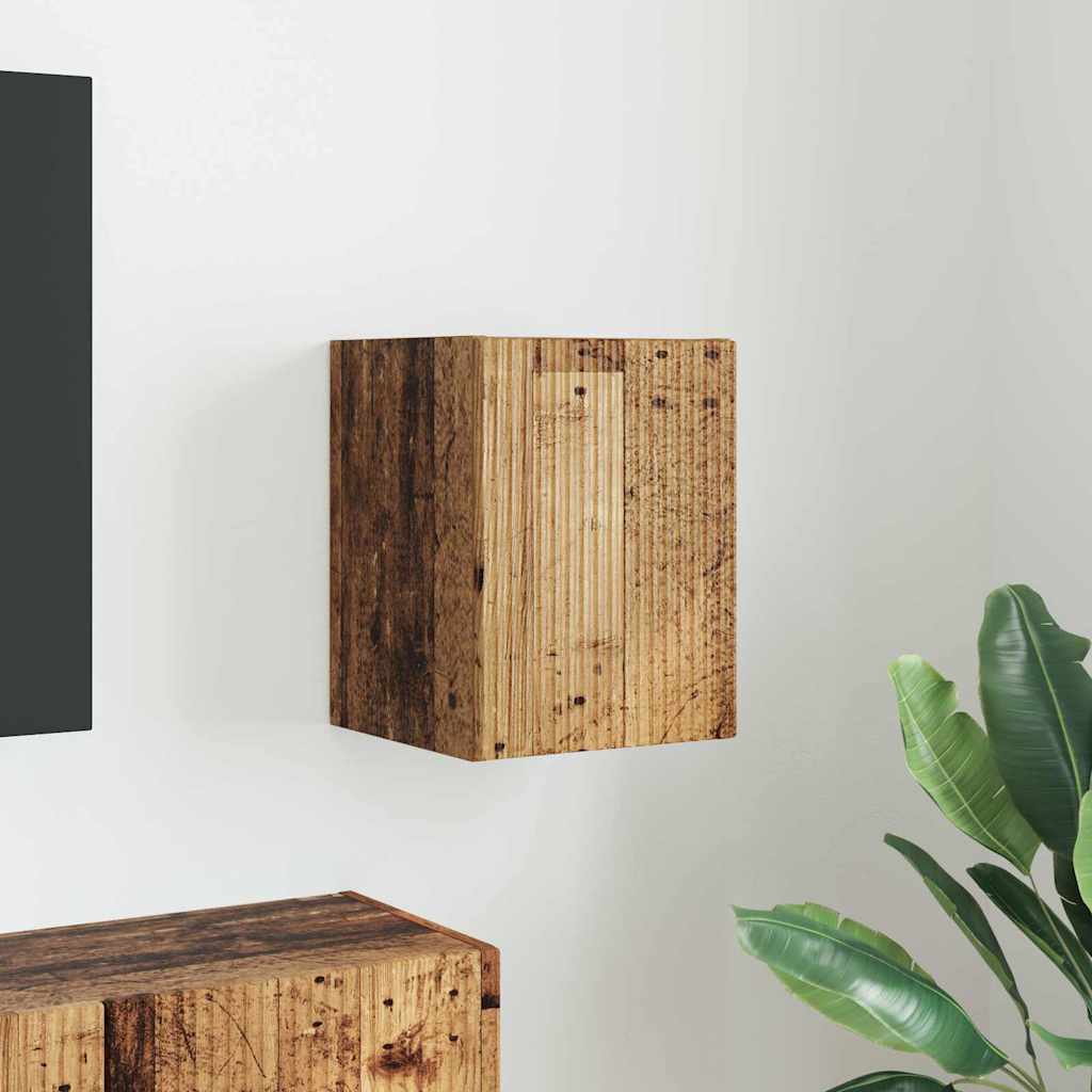 Meuble TV Suspendu Colonne Effet Béton - 100 cm-Mon Meuble TV-Bois ancien-30 x 31 x 40 cm-1-42