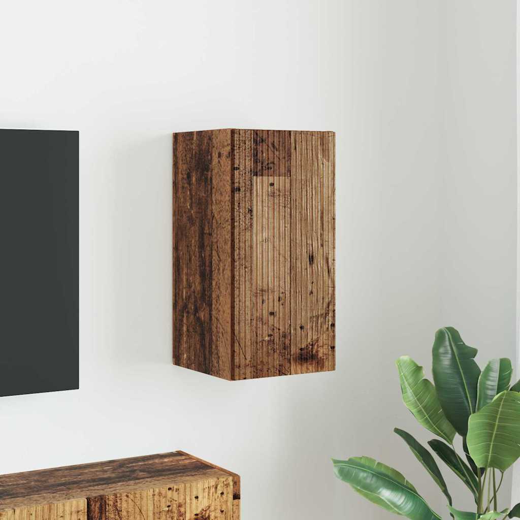 Meuble TV Suspendu Colonne Effet Béton - 100 cm-Mon Meuble TV-Bois ancien-30 x 31 x 60 cm-1-54