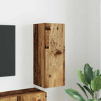 Meuble TV Suspendu Colonne Effet Béton - 100 cm-Mon Meuble TV-Bois ancien-30 x 31 x 80 cm-1-48