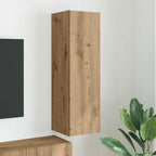 Meuble TV Suspendu Colonne Effet Béton - 100 cm-Mon Meuble TV-chêne artisanal-30 x 31 x 100 cm-1-75