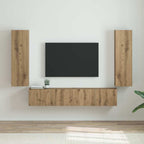 Meuble TV Suspendu Colonne Effet Béton - 100 cm-Mon Meuble TV-chêne artisanal-30 x 31 x 100 cm-2-32