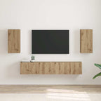 Meuble TV Suspendu Colonne Effet Béton - 100 cm-Mon Meuble TV-chêne artisanal-30 x 31 x 60 cm-2-30