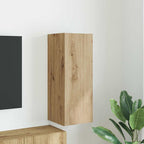 Meuble TV Suspendu Colonne Effet Béton - 100 cm-Mon Meuble TV-chêne artisanal-30 x 31 x 80 cm-1-58