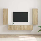 Meuble TV Suspendu Colonne Effet Béton - 100 cm-Mon Meuble TV-Chêne sonoma-30 x 31 x 100 cm-2-36