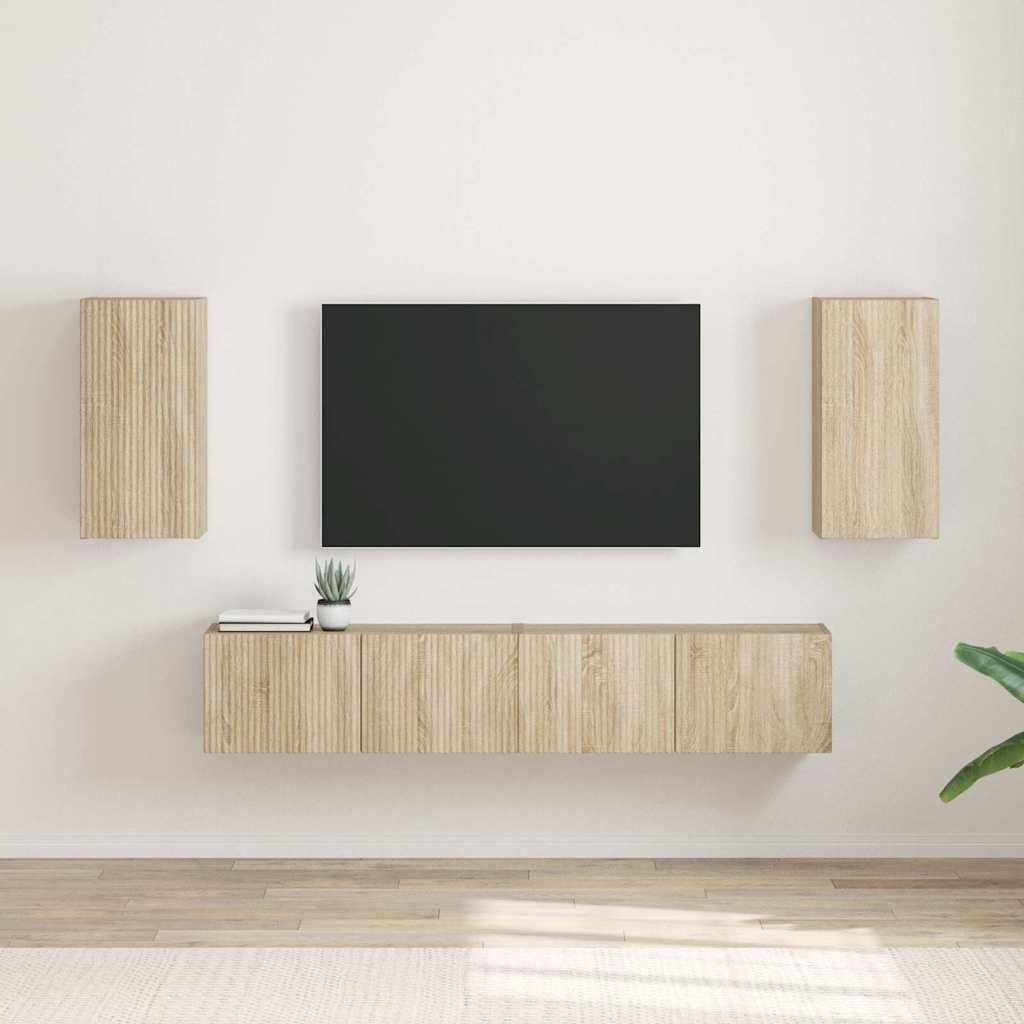 Meuble TV Suspendu Colonne Effet Béton - 100 cm-Mon Meuble TV-Chêne sonoma-30 x 31 x 60 cm-2-34