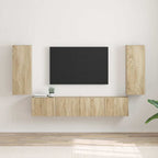 Meuble TV Suspendu Colonne Effet Béton - 100 cm-Mon Meuble TV-Chêne sonoma-30 x 31 x 80 cm-2-35
