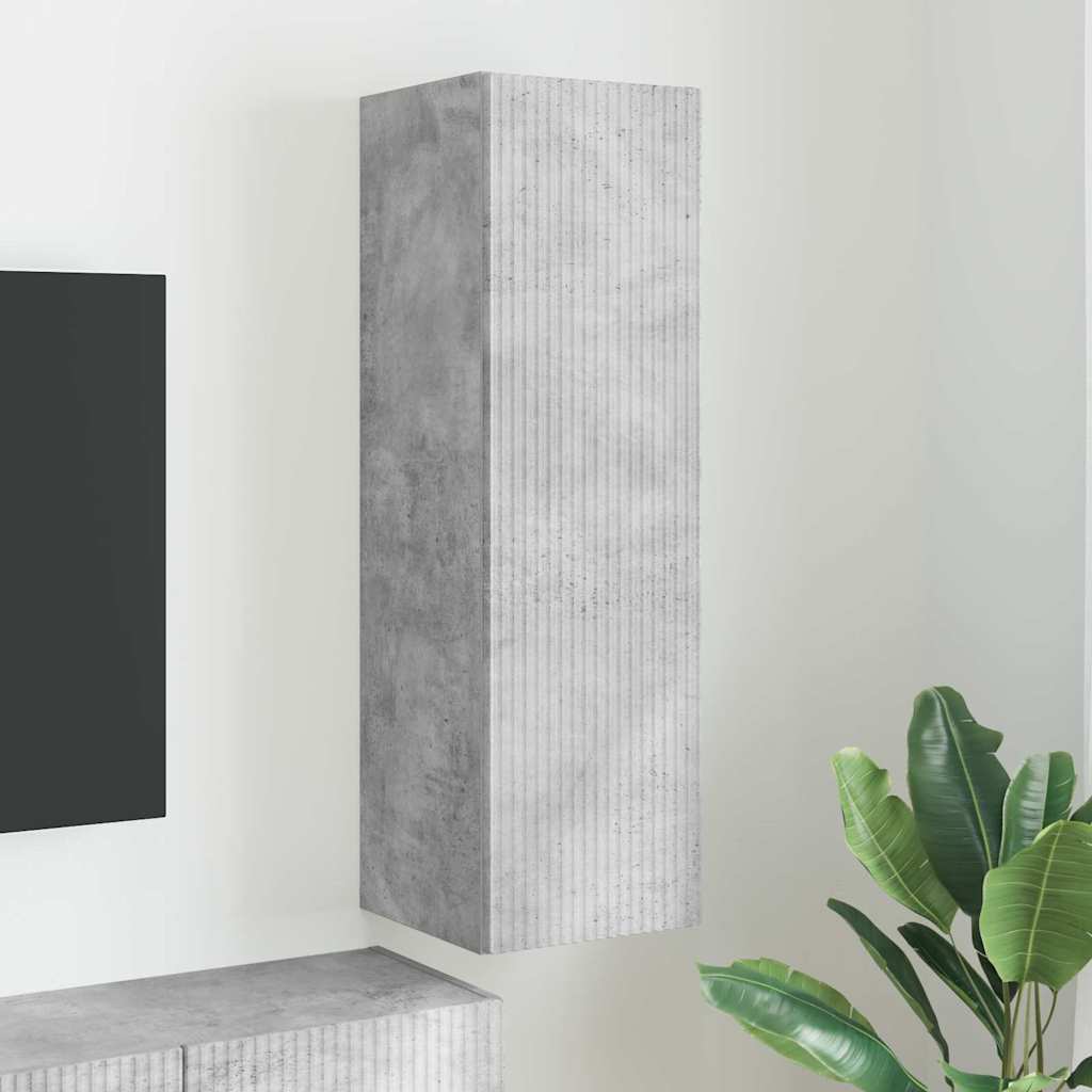 Meuble TV Suspendu Colonne Effet Béton - 100 cm-Mon Meuble TV-Gris béton-30 x 31 x 100 cm-1-2