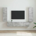 Meuble TV Suspendu Colonne Effet Béton - 100 cm-Mon Meuble TV-Gris béton-30 x 31 x 100 cm-2-21