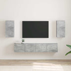 Meuble TV Suspendu Colonne Effet Béton - 100 cm-Mon Meuble TV-Gris béton-30 x 31 x 60 cm-2-19