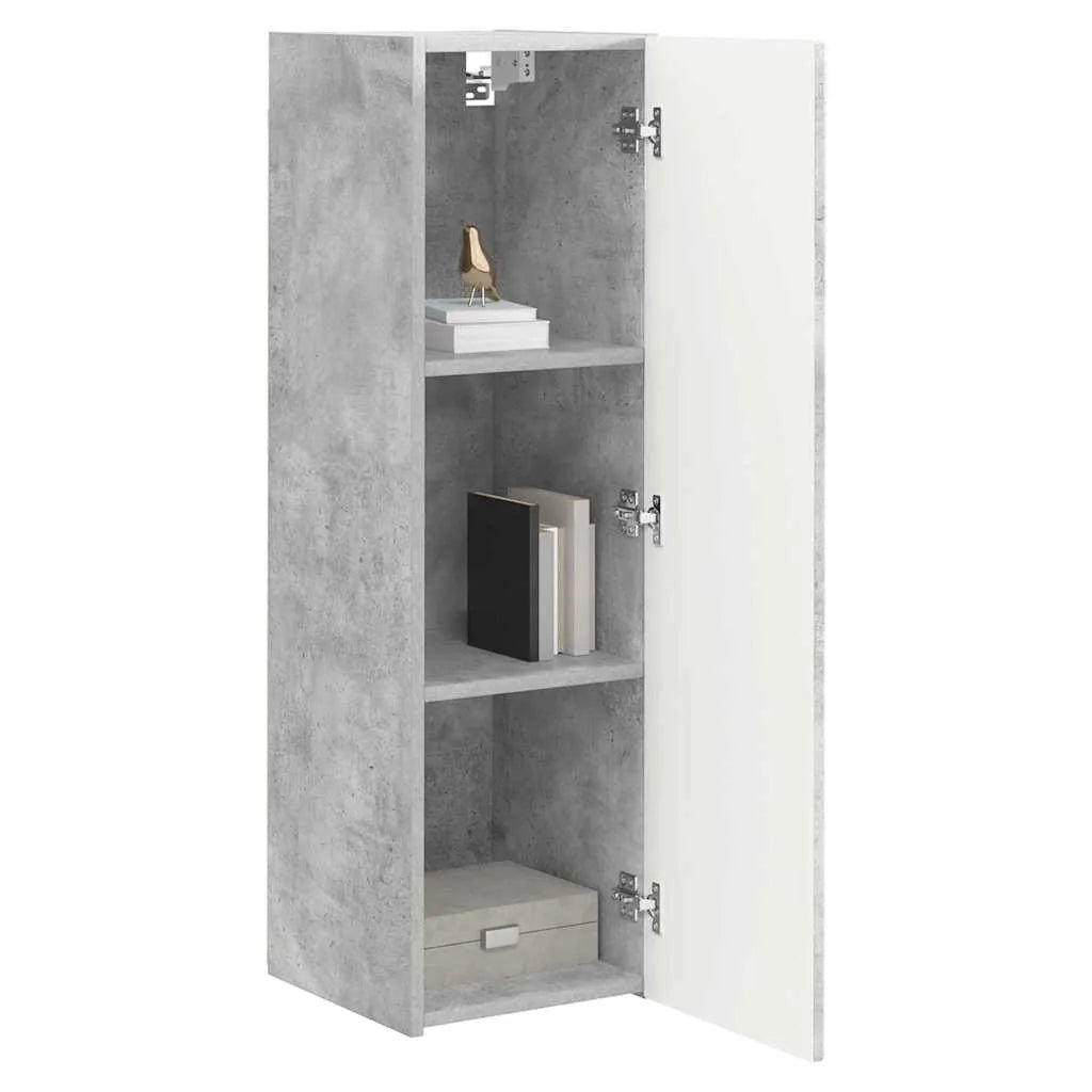Meuble TV Suspendu Colonne Effet Béton - 100 cm-Mon Meuble TV-Gris béton-30 x 31 x 80 cm-1-1