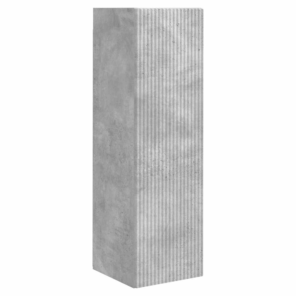 Meuble TV Suspendu Colonne Effet Béton - 100 cm-Mon Meuble TV-Gris béton-30 x 31 x 80 cm-1-3