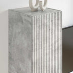 Meuble TV Suspendu Colonne Effet Béton - 100 cm-Mon Meuble TV-Gris béton-30 x 31 x 80 cm-1-4