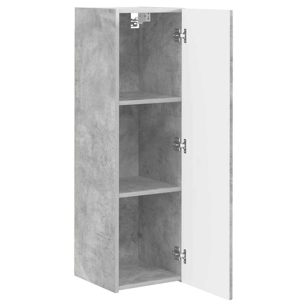 Meuble TV Suspendu Colonne Effet Béton - 100 cm-Mon Meuble TV-Gris béton-30 x 31 x 80 cm-1-5