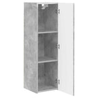 Meuble TV Suspendu Colonne Effet Béton - 100 cm-Mon Meuble TV-Gris béton-30 x 31 x 80 cm-1-5
