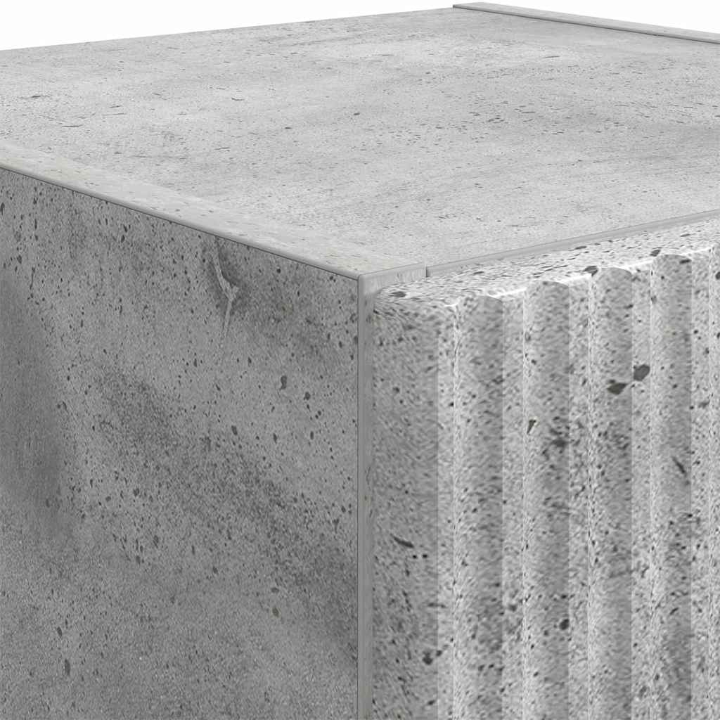 Meuble TV Suspendu Colonne Effet Béton - 100 cm-Mon Meuble TV-Gris béton-30 x 31 x 80 cm-1-9