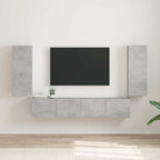 Meuble TV Suspendu Colonne Effet Béton - 100 cm-Mon Meuble TV-Gris béton-30 x 31 x 80 cm-2-20