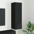 Meuble TV Suspendu Colonne Effet Béton - 100 cm-Mon Meuble TV-Noir-30 x 31 x 100 cm-1-50