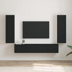 Meuble TV Suspendu Colonne Effet Béton - 100 cm-Mon Meuble TV-Noir-30 x 31 x 100 cm-2-29