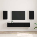 Meuble TV Suspendu Colonne Effet Béton - 100 cm-Mon Meuble TV-Noir-30 x 31 x 60 cm-2-25