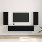 Meuble TV Suspendu Colonne Effet Béton - 100 cm-Mon Meuble TV-Noir-30 x 31 x 80 cm-2-27