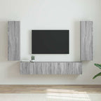 Meuble TV Suspendu Colonne Effet Béton - 100 cm-Mon Meuble TV-Sonoma gris-30 x 31 x 100 cm-2-33