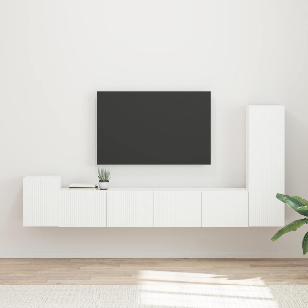 Meuble TV Suspendu de Salon Gris Sonoma - 3 Pièces-Mon Meuble TV-Blanc-20