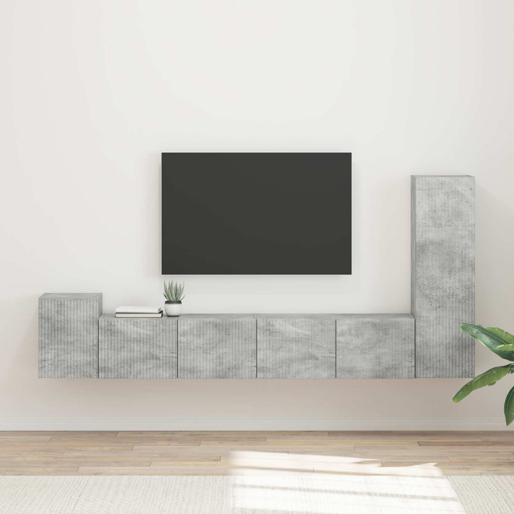 Meuble TV Suspendu de Salon Gris Sonoma - 3 Pièces-Mon Meuble TV-Gris béton-15