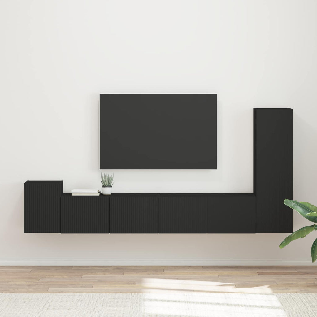 Meuble TV Suspendu de Salon Gris Sonoma - 3 Pièces-Mon Meuble TV-Noir-21