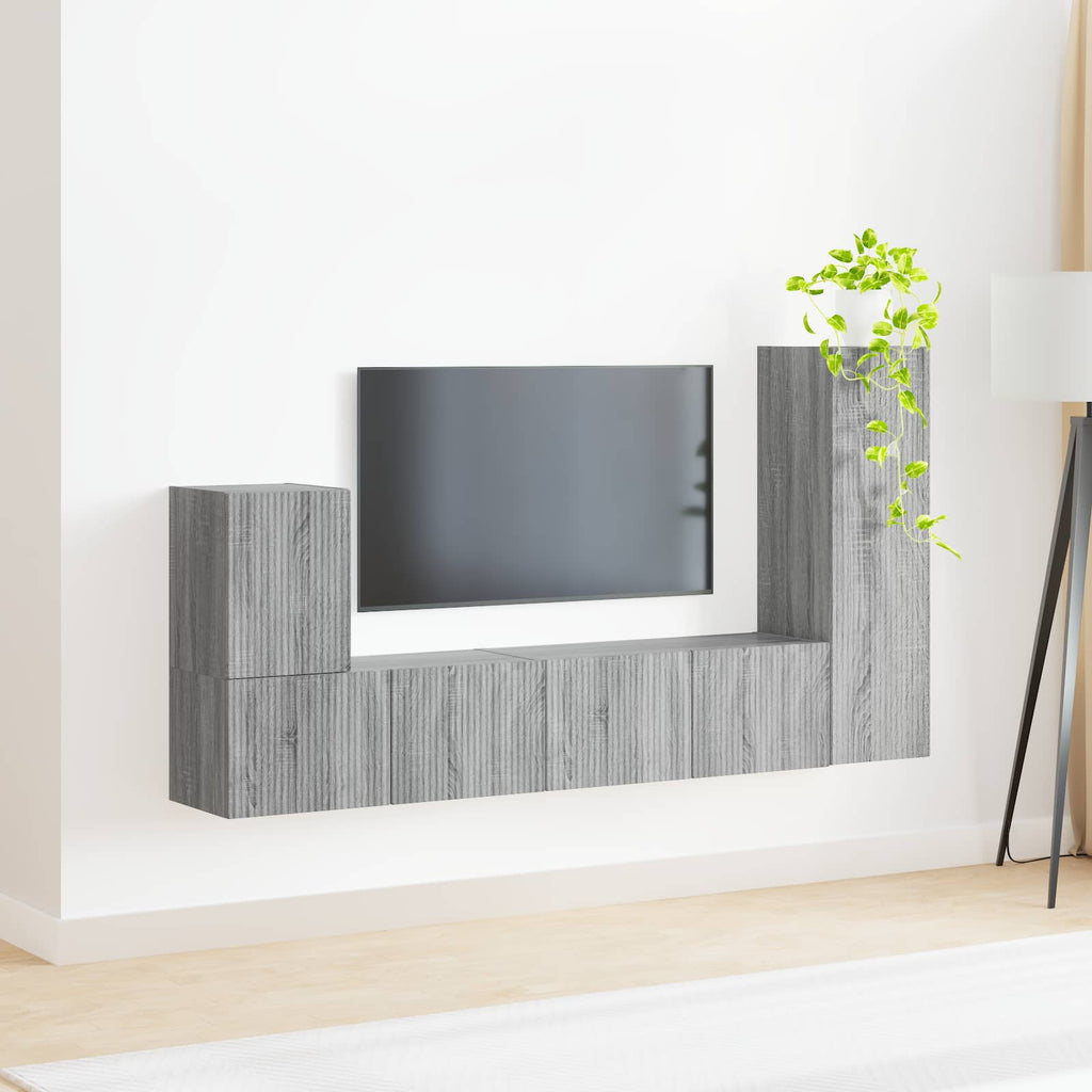 Meuble TV Suspendu de Salon Gris Sonoma - 3 Pièces-Mon Meuble TV-Sonoma gris-4