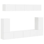 Meuble TV Suspendu Effet Bois Blanc - 5 Pièces-Mon Meuble TV-1