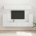 Meuble TV Suspendu Effet Bois Blanc - 5 Pièces-Mon Meuble TV-2