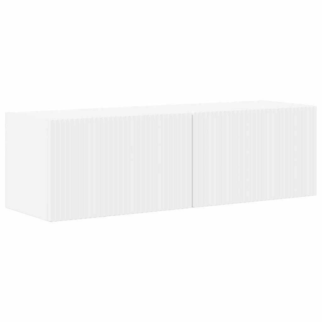 Meuble TV Suspendu Effet Bois Blanc - 5 Pièces-Mon Meuble TV-5