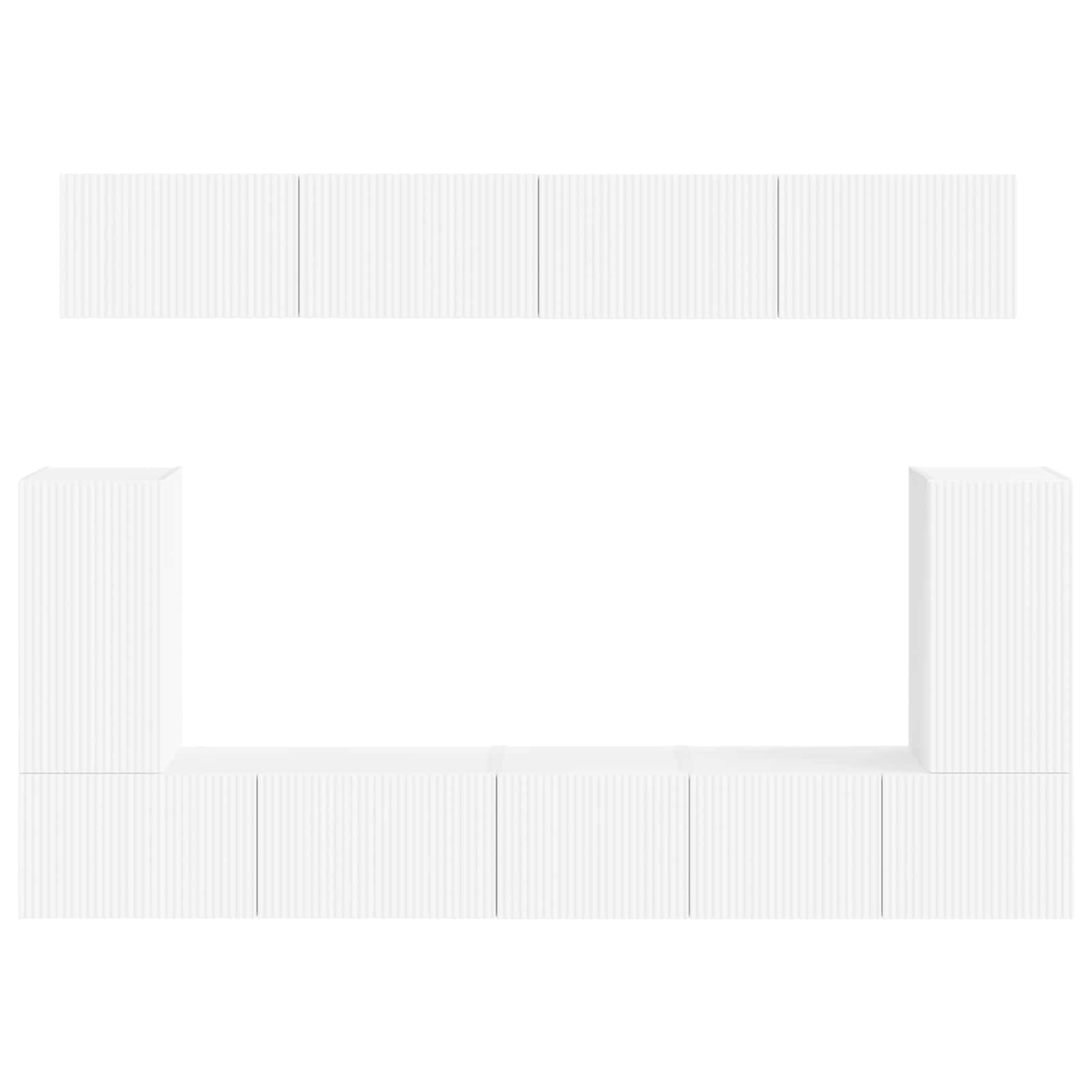 Meuble TV Suspendu Effet Bois Blanc - 5 Pièces-Mon Meuble TV-9