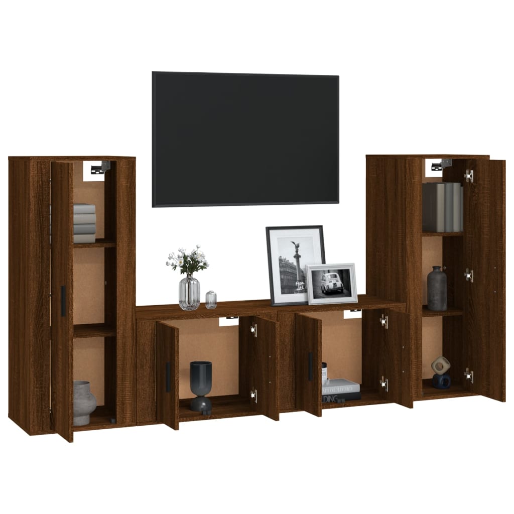 Meuble TV Suspendu Effet Bois Chêne - 180 cm-Mon Meuble TV-Chêne marron-3