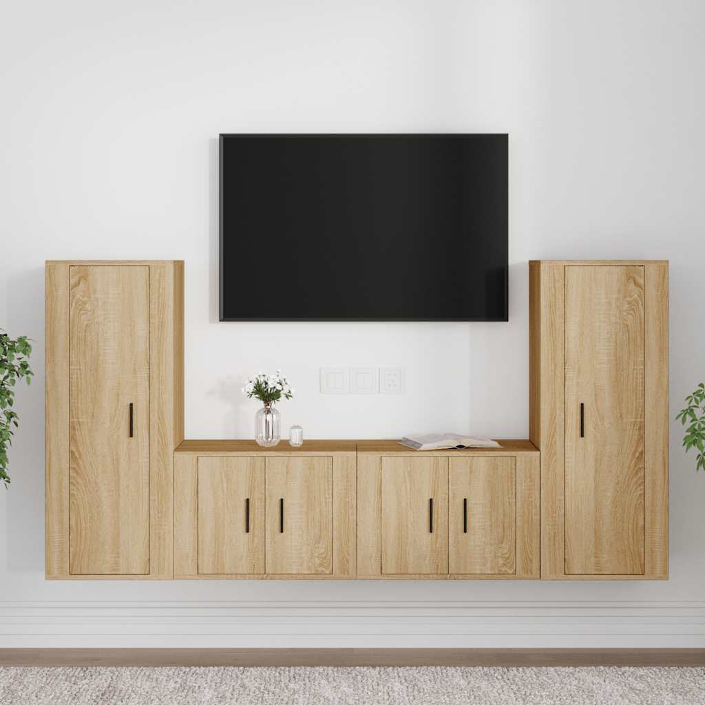 Meuble TV Suspendu Effet Bois Chêne - 180 cm-Mon Meuble TV-Chêne sonoma-10