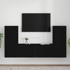 Meuble TV Suspendu Effet Bois Chêne - 180 cm-Mon Meuble TV-Noir-11