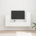 Meuble TV Suspendu Effet Bois Gris Sonoma - 4 Pièces-Mon Meuble TV-Blanc-20