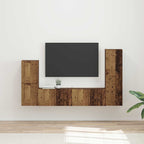 Meuble TV Suspendu Effet Bois Gris Sonoma - 4 Pièces-Mon Meuble TV-Bois ancien-18