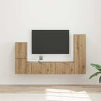 Meuble TV Suspendu Effet Bois Gris Sonoma - 4 Pièces-Mon Meuble TV-Chêne artisanal-19