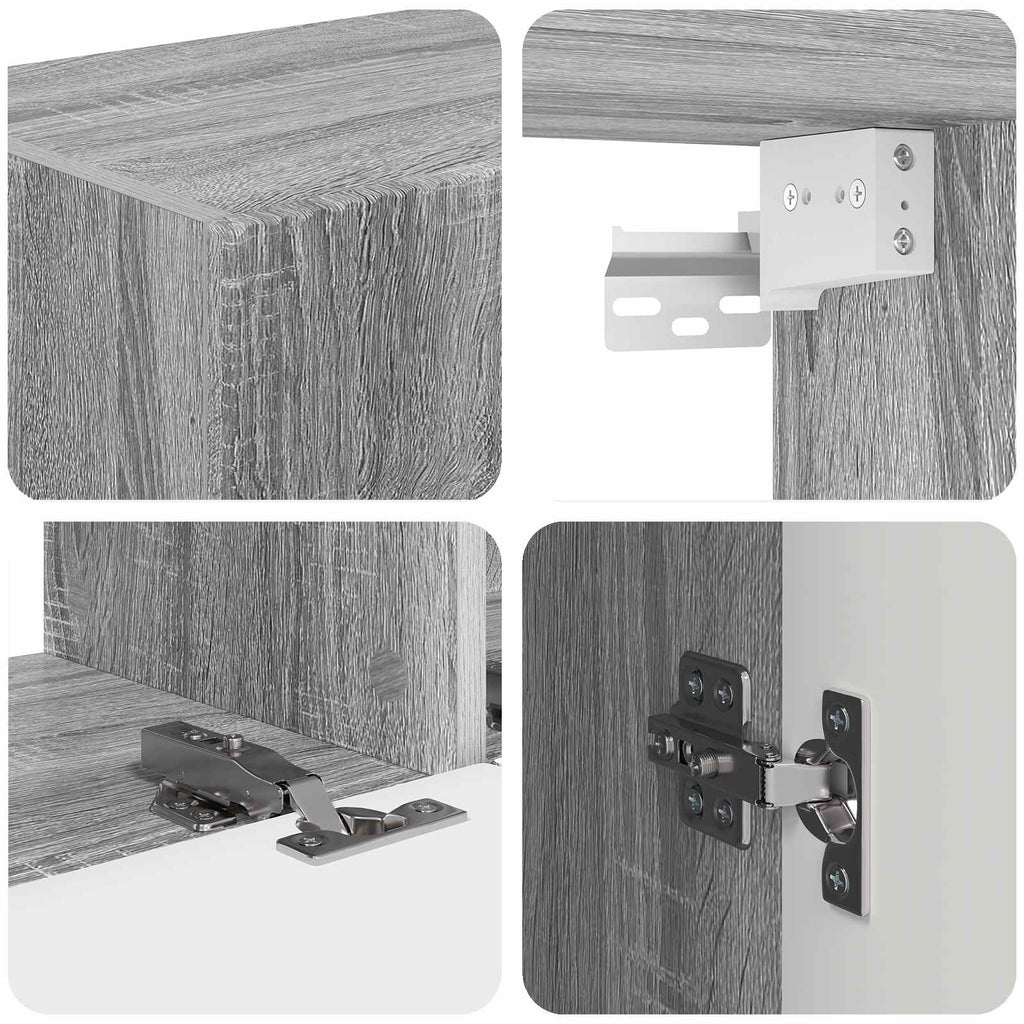 Meuble TV Suspendu Effet Bois Gris Sonoma - 4 Pièces-Mon Meuble TV-Sonoma gris-11