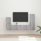 Meuble TV Suspendu Effet Bois Gris Sonoma - 4 Pièces-Mon Meuble TV-Sonoma gris-2