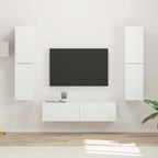 Meuble TV Suspendu Effet Bois Rustique - 6 Pièces-Mon Meuble TV-Blanc-13