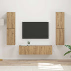 Meuble TV Suspendu Effet Bois Rustique - 6 Pièces-Mon Meuble TV-Chêne artisanal-19
