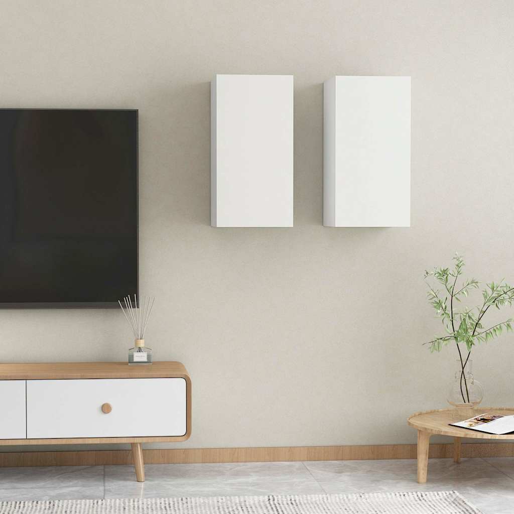 Meuble TV Suspendu Effet Chêne Artisanal - 110 cm-Mon Meuble TV-Blanc-60 cm-2-41