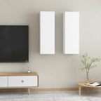 Meuble TV Suspendu Effet Chêne Artisanal - 110 cm-Mon Meuble TV-Blanc-90 cm-2-44