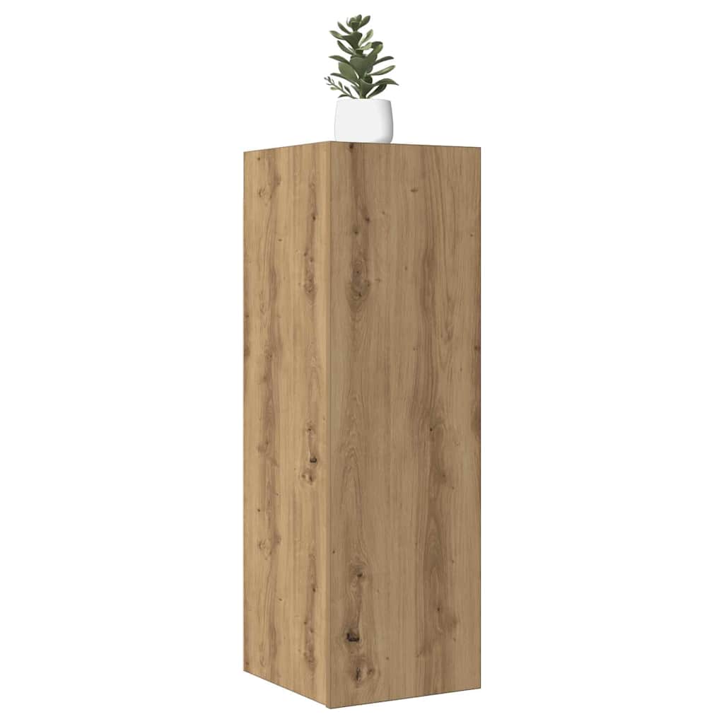 Meuble TV Suspendu Effet Chêne Artisanal - 110 cm-Mon Meuble TV-chêne artisanal-90 cm-2-46