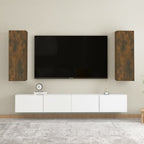 Meuble TV Suspendu Effet Chêne Artisanal - 110 cm-Mon Meuble TV-Chêne fumé-90 cm-2-37