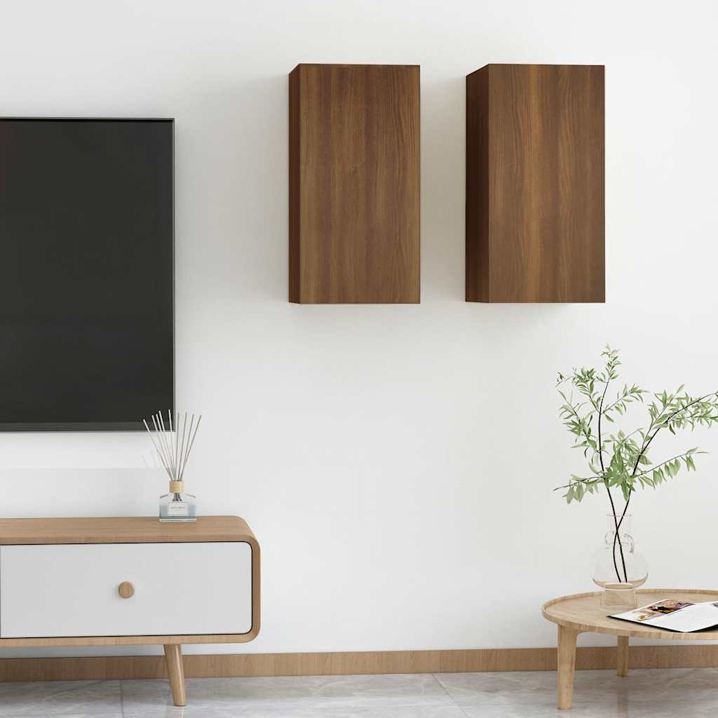 Meuble TV Suspendu Effet Chêne Artisanal - 110 cm-Mon Meuble TV-Chêne marron-60 cm-2-36